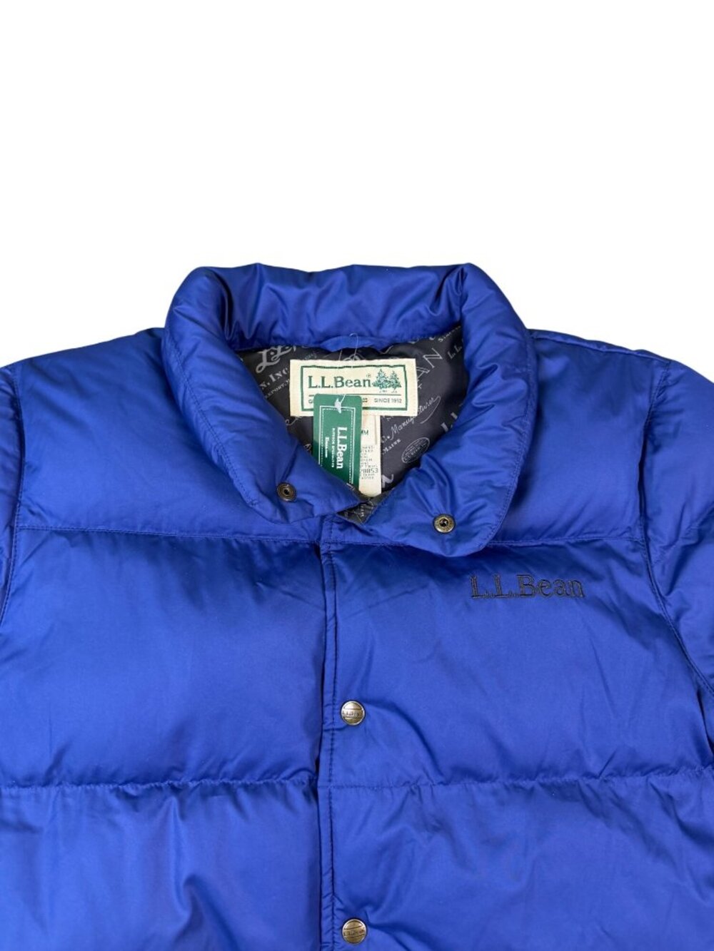 L.L. Bean Mens Colbalt Blue Down Jacket With Tags Warm Winter Sz M - Picture 4 of 13